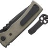 Chaves Knives Redencion Street Linerlock Folding Knife 3in Blade Green Canvas Micarta