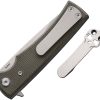 Chaves Knives Liberation Street Linerlock 3.25" Green Canvas Micarta Folding Knife
