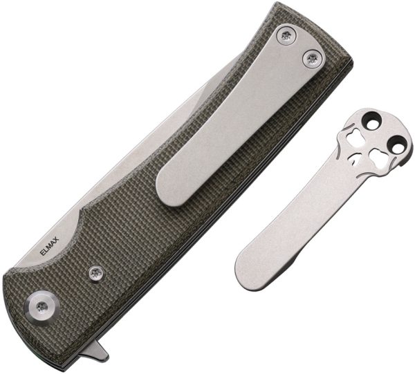 Chaves Knives Liberation Street Linerlock 3.25" Green Canvas Micarta Folding Knife