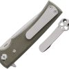 Chaves Knives Liberation Street Linerlock Folding Knife Green Canvas Micarta 3.25" Elmax Tanto