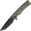 Chaves Knives Liberation Street Linerlock Folding Knife 3.25" Elmax Tanto Green Canvas Micarta