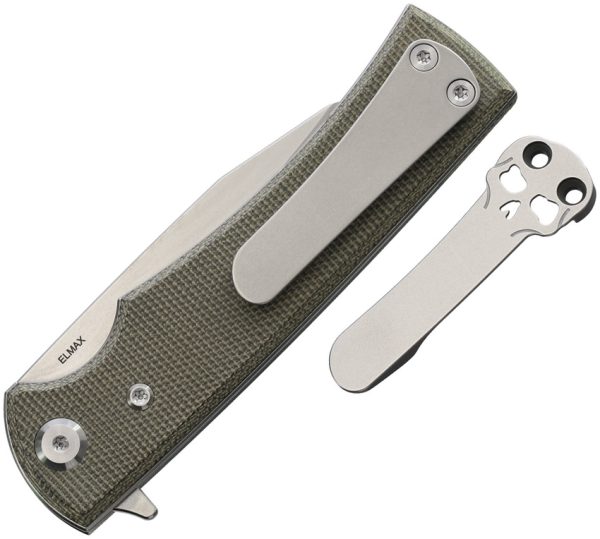 Chaves Sangre Street Folding Knife 3.25" Elmax Linerlock Green