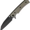 Chaves Knives Sangre Street Linerlock Folding Knife Green Canvas Micarta 3.25" Elmax