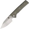Chaves Knives Scapegoat Street Linerlock Folding Knife Elmax Green Canvas Micarta
