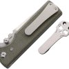 Chaves Knives NTAK Redencion Linerlock Folding Knife 3.5" Elmax Green Canvas Micarta