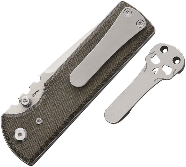 Chaves Knives NTAK Redencion Linerlock Folding Knife Green Micarta