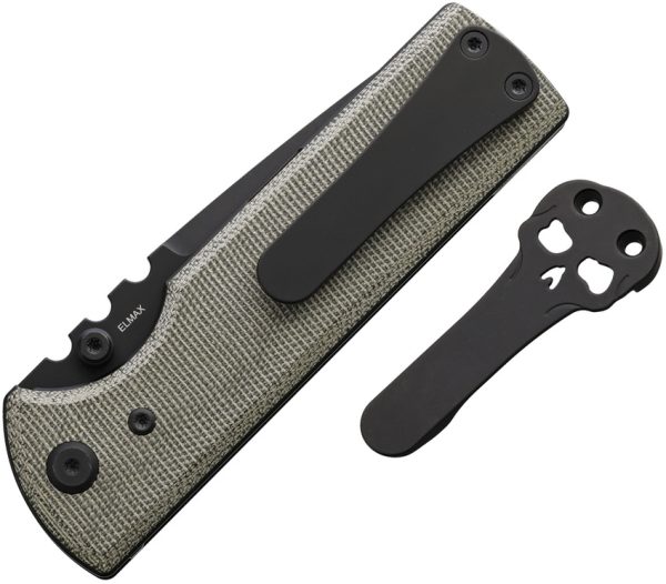 Chaves Knives NTAK Redencion Linerlock Folding Knife 3.5" Elmax Green Canvas