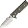 Chaves Knives TAK Redencion Linerlock Folding Knife Green Canvas Micarta