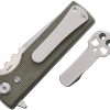Chaves Knives TAK Redencion Linerlock Folding Knife Green Canvas Micarta