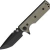 Chaves Knives TAK Redencion Linerlock 2.75" Elmax Tanto Green Canvas