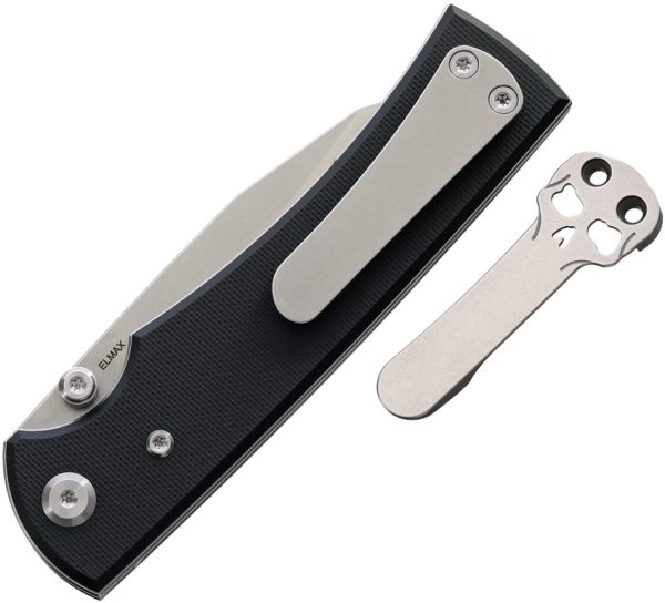 Chaves Knives Sangre 229 Linerlock Folding Knife 3.5" Elmax Wharncliffe Black G10