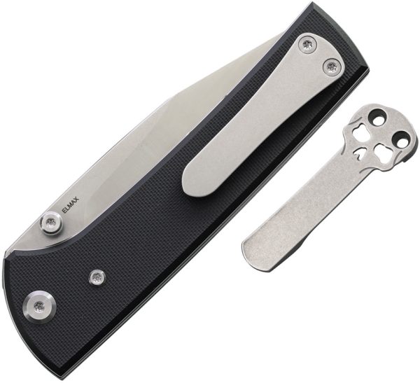 Chaves Knives Scapegoat 229 Linerlock Folding Knife 3.63" Elmax Black G10