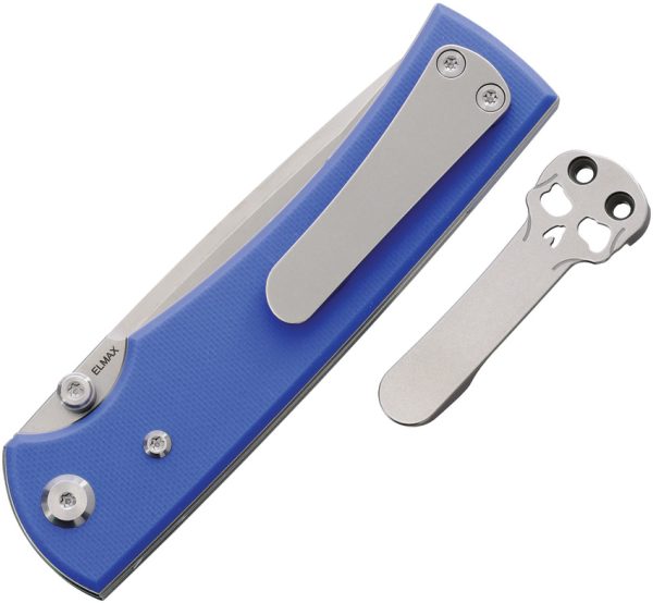 Chaves Knives Liberation 229 Linerlock Folding Knife 3.5" Elmax Tanto Blue G10