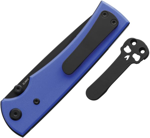 Chaves Knives Liberation 229 Linerlock Folding Knife 3.5" Black PVD Elmax Blue G10
