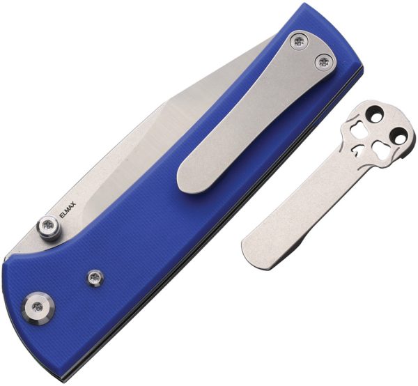 Chaves Scapegoat 229 Linerlock Folding Knife 3.63" Elmax Blade Blue G10