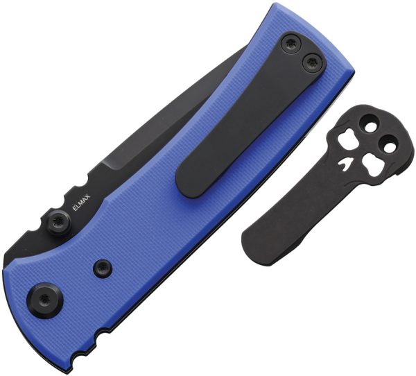 Chaves Knives Redencion Street Linerlock Folding Knife 3.13" Elmax Blue G10