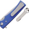 Chaves Knives Liberation Street Linerlock Folding Knife 3.25" Elmax Tanto Blue G10