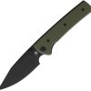 Chaves Knives Scapegoat Street Linerlock Folding Knife 3.63" Black PVD Elmax OD Green G10