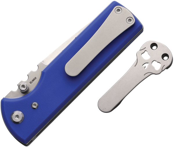 Chaves Knives NTAK Redencion Linerlock Folding Knife Blue G10 3.5in Elmax