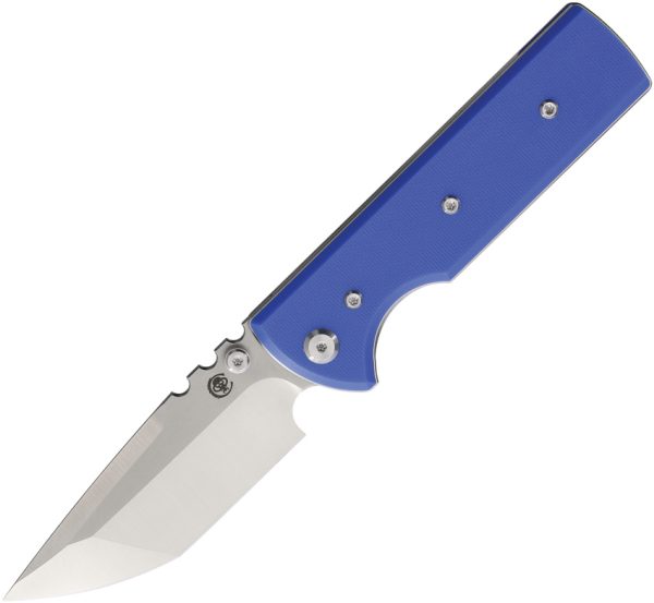 CHAV14539 Chaves Knives NTAK Redencion Linerlock Folding Knife 3.5" Elmax Blade Blue G10