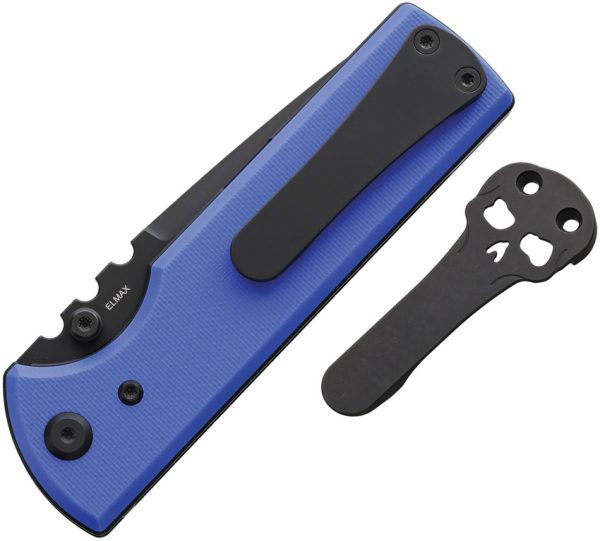 Chaves Knives NTAK Redencion Linerlock Folding Knife 3.5" Elmax Blue G10