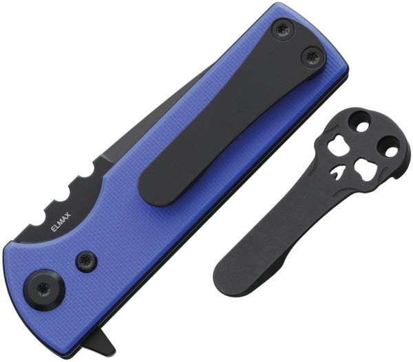 Chaves TAK Redencion Linerlock Folding Knife Blue G10 2.75" Elmax