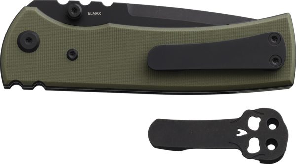CHAV14550_add_01 Chaves Knives Redencion 229 Linerlock Folding Knife 3.5" Black PVD Elmax OD Green G10
