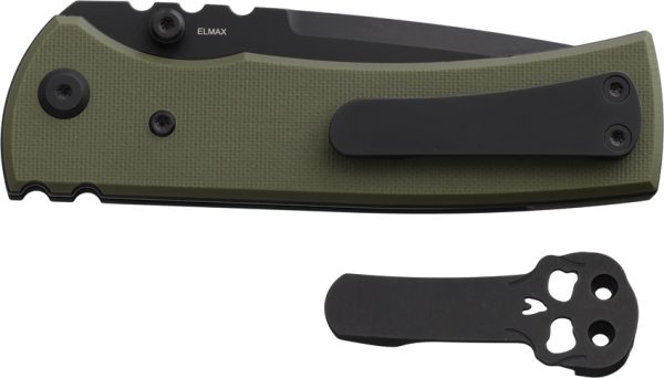 Chaves Redencion 229 Linerlock Folding Knife 3.5" Elmax Tanto OD Green