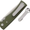 Chaves Knives Liberation 229 Linerlock Folding Knife 3.5" Elmax Tanto OD Green