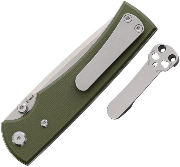 Chaves Knives Liberation 229 Linerlock Folding Knife 3.5" Elmax Tanto OD Green