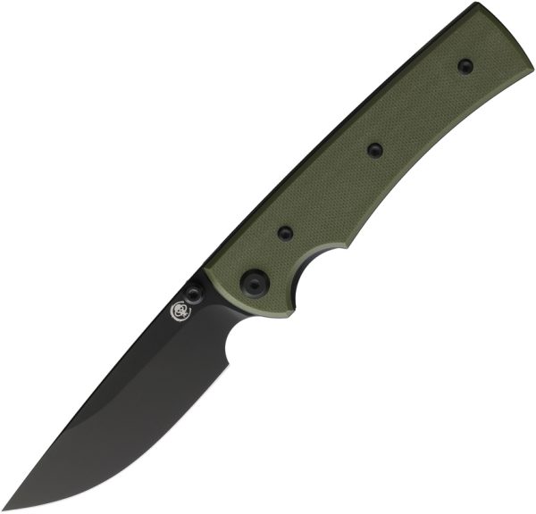 Chaves Knives Liberation 229 Linerlock Folding Knife 3.5" Black PVD Elmax OD Green