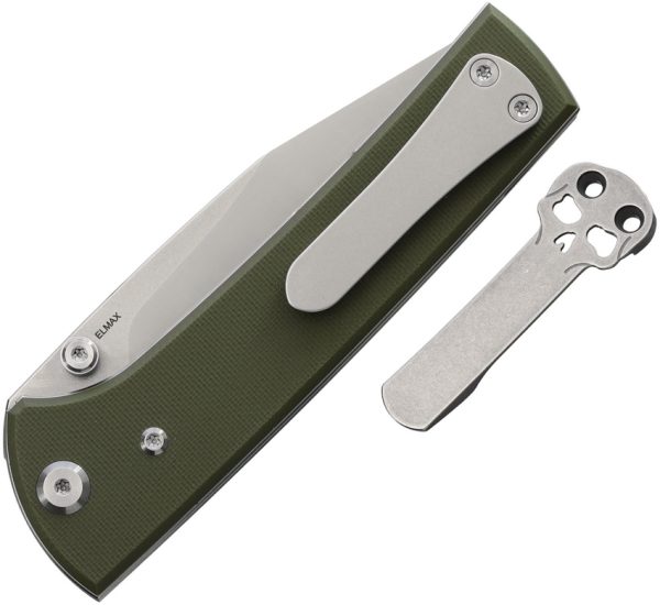 Chaves Knives Scapegoat 229 Linerlock Folding Knife 3.63" Elmax Spear OD Green