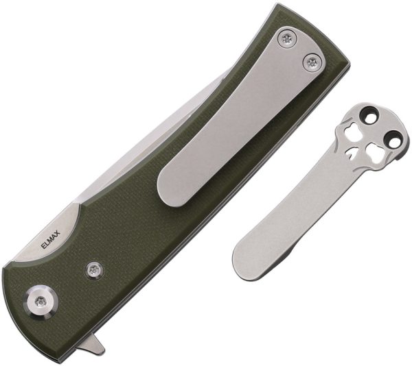 Chaves Knives Liberation Street Linerlock Folding Knife 3.25" Elmax Tanto OD Green