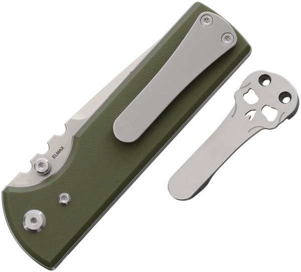CHAV14573_add_01 Chaves Knives Redencion Linerlock Folding Knife 3.5" Elmax Tanto OD Green