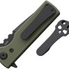 Chaves TAK Redencion Linerlock Folding Knife 2.75" Black PVD Elmax OD Green G10