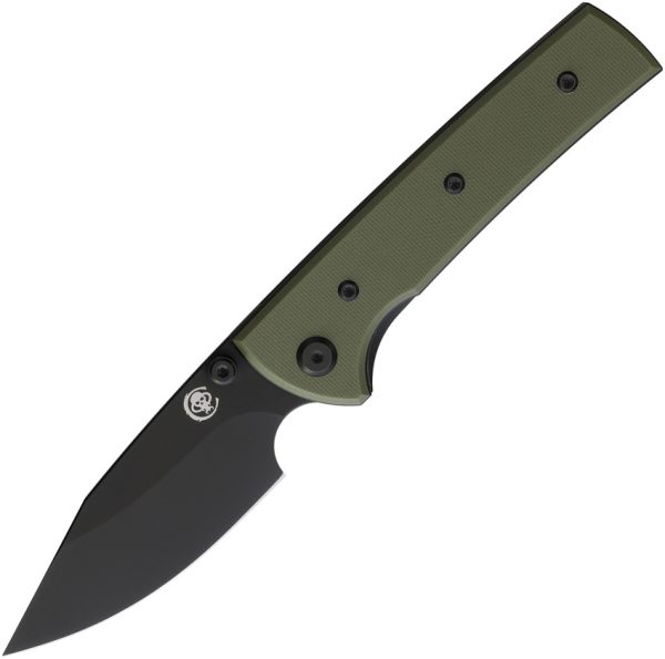 Chaves Knives Scapegoat Street Linerlock Folding Knife 3.38" Elmax Blade OD Green