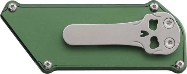 CHAV14667_add_01 Chaves Knives C.H.U.B. Slipper Folding Knife Green 3in Closed