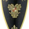 CI809 Armaduras Charles V Shield 28.5" Wood Brass Accents