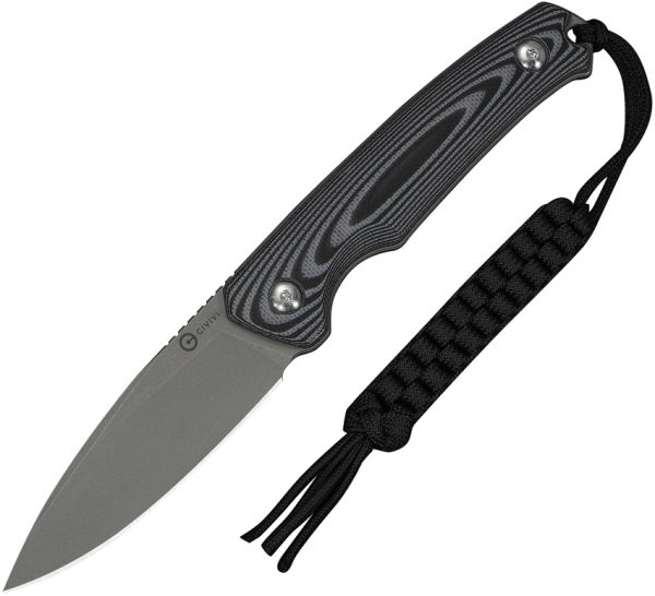 CIVC20076B2 Civivi Altus Fixed Blade 3" 14C28N Stonewash Black/Gray