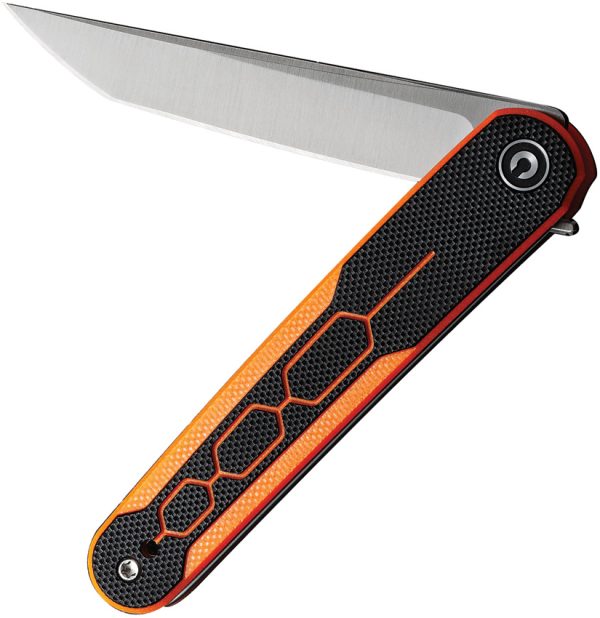 Civivi KwaiQ Linerlock Folding Knife 3" Nitro V Tanto Orange