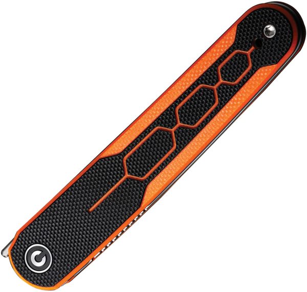 Civivi KwaiQ Linerlock Folding Knife 3" Nitro V Tanto Orange
