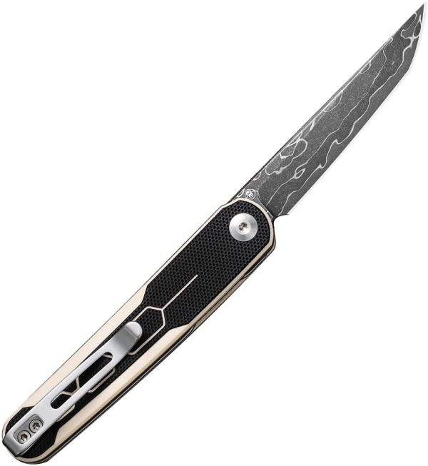 Civivi KwaiQ Linerlock Folding Knife 3" Damascus Tanto Ivory