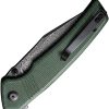 Civivi Tranquil Linerlock 3.75" Damascus Green Canvas Micarta Folding Knife