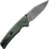 Civivi Tranquil Linerlock 3.75" Damascus Green Canvas Micarta Folding Knife