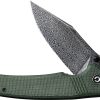 Civivi Tranquil Linerlock 3.75" Damascus Green Canvas Micarta Folding Knife