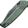 Civivi Tranquil Linerlock 3.75" Damascus Green Canvas Micarta Folding Knife