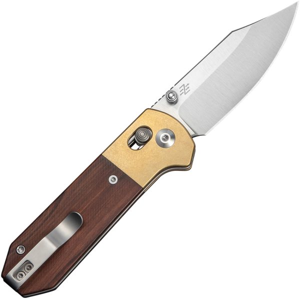 Civivi Yonder Crossbar Lock Folding Knife Brown Wood 2.88"