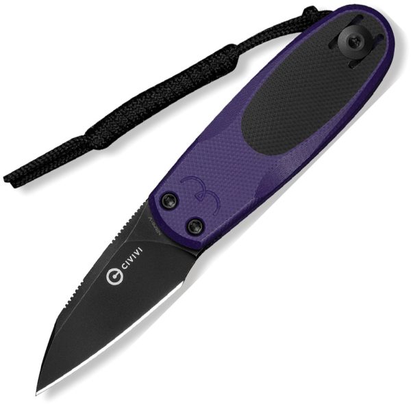 CIVC250543 Civivi Purr Slip Joint Folding Knife 1.88" Nitro V Black/Purple