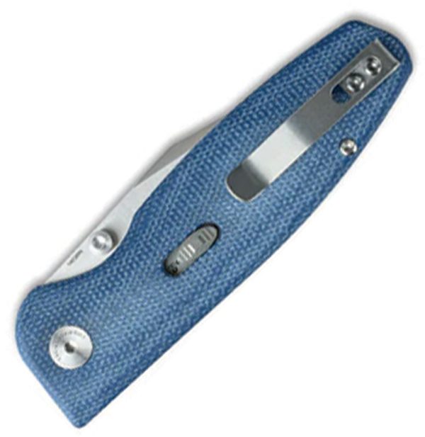 CMB Made Knives Lucky Linerlock Blue Micarta Folding Knife 3.25"