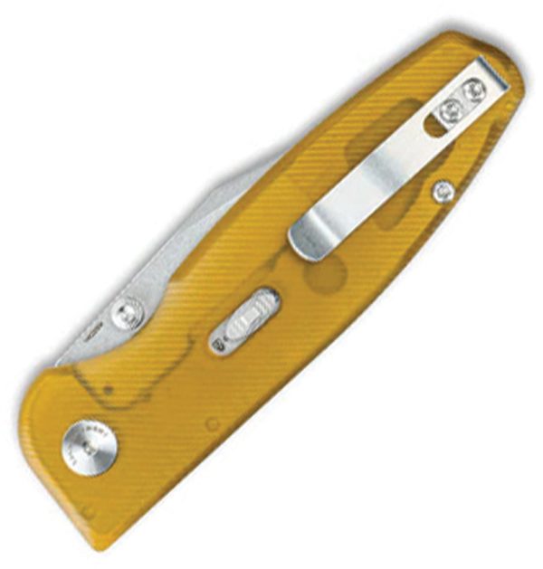 CMB Made Knives Lucky Linerlock 3.25" 14C28N Amber PEI Folding Knife